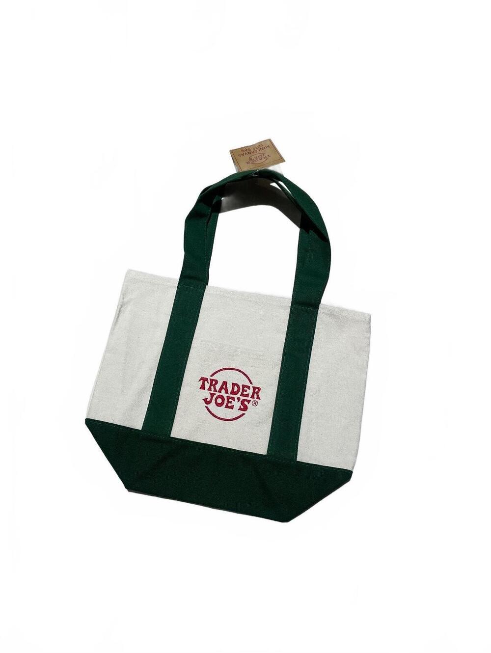 Trader Joe’s dark green canvas tote bags